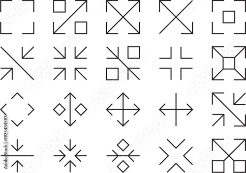 Collection of various abstract geometric symbols and shapes