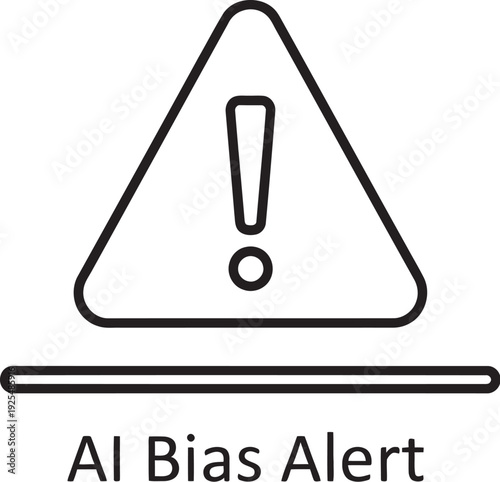 AI bias alert warning sign illustration