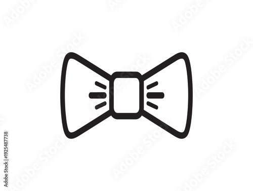 A simple black bow tie on a white background