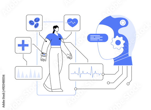 Wearable Biosensors for Chronic Disease Monitoring abstract concept vector illustration.