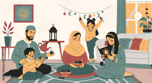 A family enjoying a festive moment together.