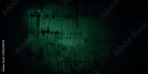 Wall background or texture with a pale dark emerald green grungy appearance
