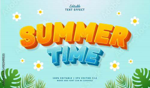 Summer Time Editable Text Effect Style 3d Theme Holiday Season
