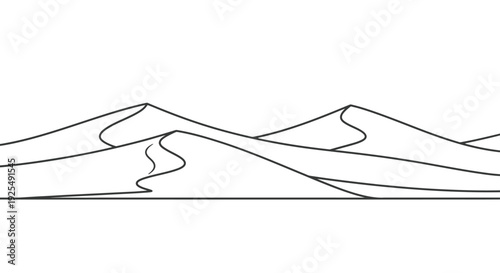 Mountain Landscape with Rolling Dunes and Horizon Line