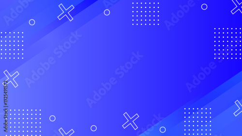 青グラデーションの半透明メンフィス風デジタルビジネス背景 16:9	
