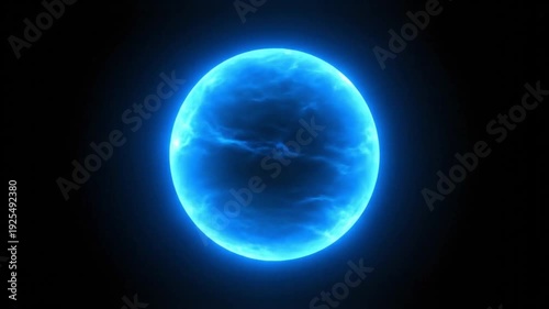 Glowing Blue Planet in Space