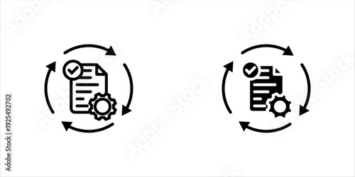 Process Management Workflow Cycle Icon Quality Control Automation Business Symbol Vector, vector illustration