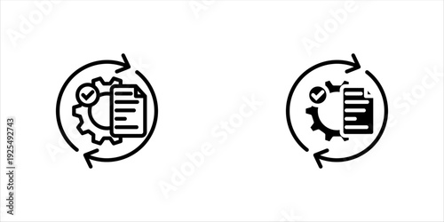 Process Management Icon Workflow Quality Control Cycle Symbol Vector, vector illustration