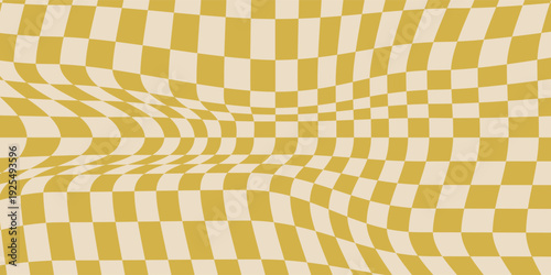 Checkered seamless pattern. Vintage plaid backgrounds. Retro backdrop. Duotone yellow colours.