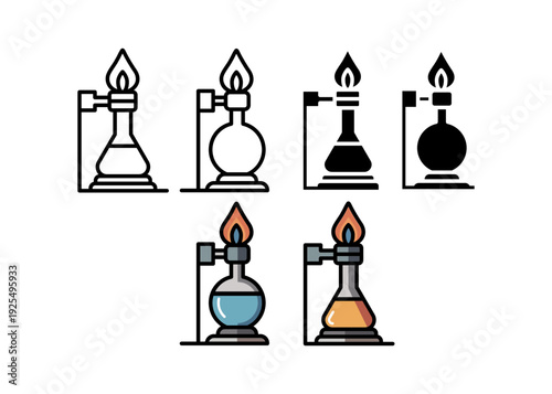 Bunsen Burner Laboratory Icon Vector