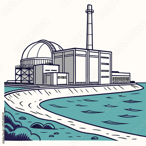 A large building with a dome and a tower on the water