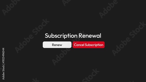 Cursor clicking on the cancel subscription button, interface showing consumer choice concept 4k animation