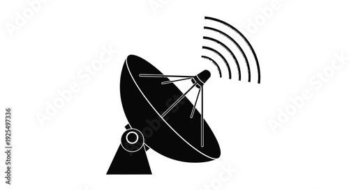 A minimalist depiction of a vintage radio stark black against white silhouette