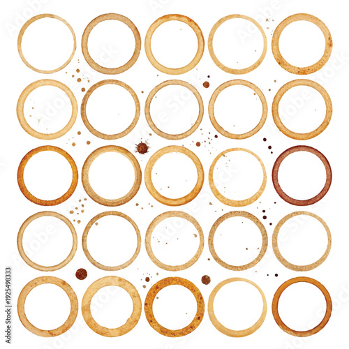 High-Resolution Top View of Realistic Coffee Beans, Aroma and Morning Concept