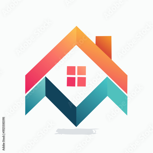 Abstract Home Logo with Colorful Gradient Design