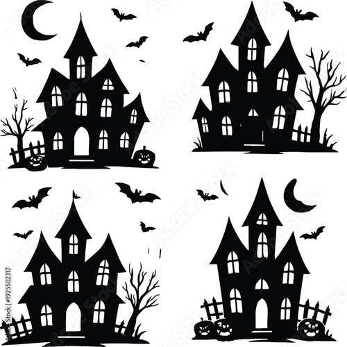 halloween house vector illustration