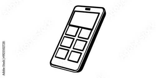 Minimal Black Outline Smartphone Icon – Thin Stroke Vector, Flat Design, Editable SVG, Isolated on White Background