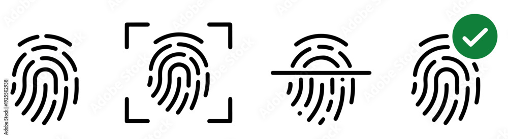 Obraz premium fingerprint scan status icon