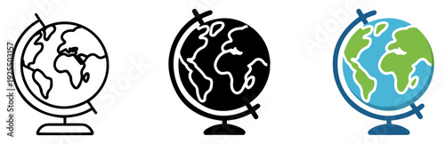 globe earth map icon vector