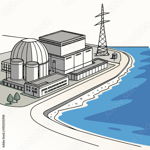 A large building next to a body of water