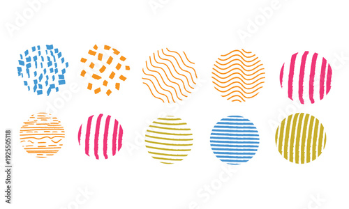 A collection of vibrant polka dot patterns in various colors and styles. isolated on white background, Vector