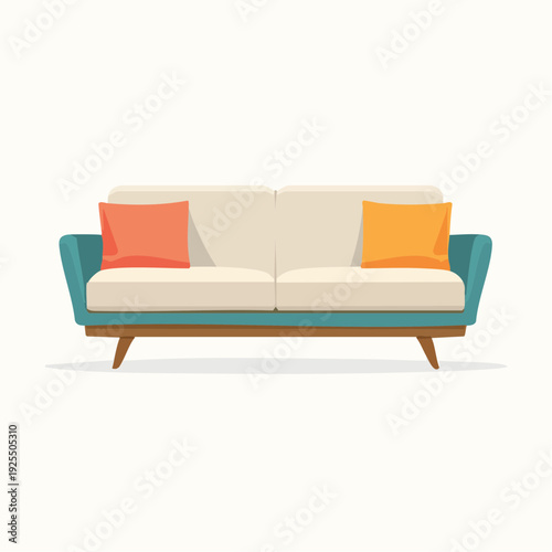 Stylish modern sofa with decorative cushions, perfect for contemporary living rooms