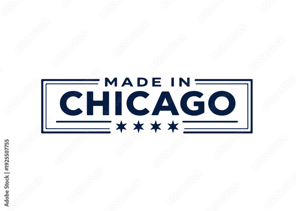 Obraz premium Made in Chicago label vector Made in vector label icon on a white background