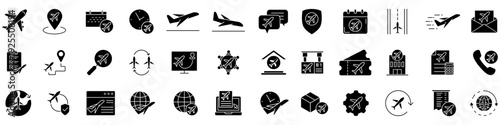 Aircraft icon vector set. Plane train Illustration sign collection. Craft symbol. Airplane logo. 