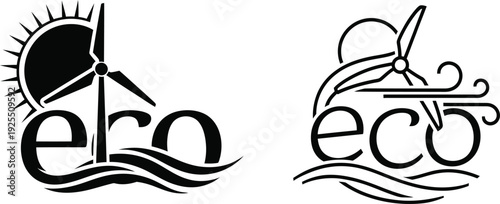 Eco friendly logos with nature elements