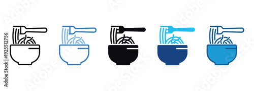 Noodles Icon Set Multiple Style Of