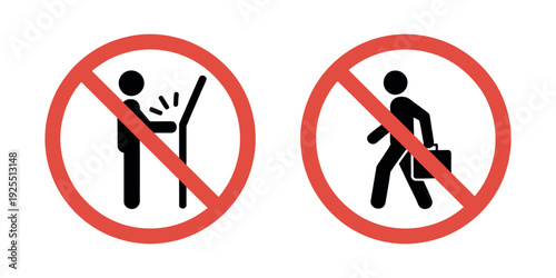 No Soliciting Sign Vector, Red Prohibition Symbol Illustration