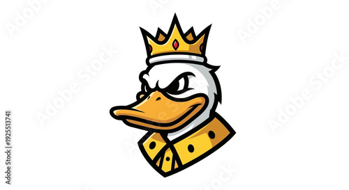 Illustration of a regal cartoon duck character.
