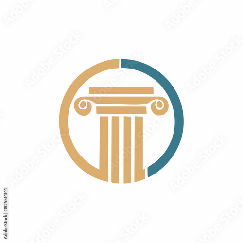 Abstract Circular Column Icon Vector Illustration