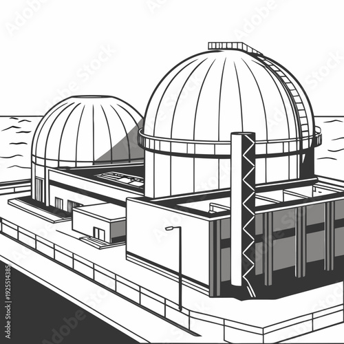A large building with two domes on top of it