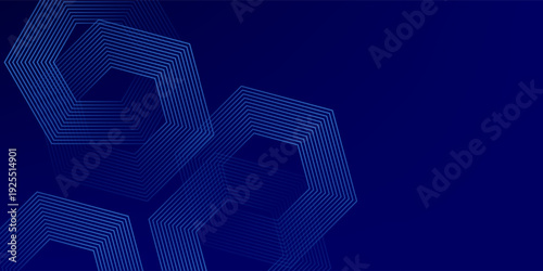 abstract hexagon background. dark blue background with overlapping hexagon element.