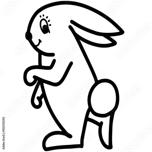Minimalist Bunny Face Line Art