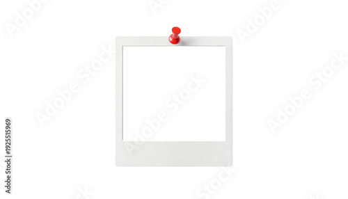 Картината върху платно A Polaroid photo mockup frame pinned with a red thumbtack