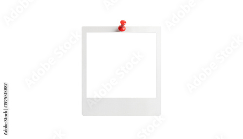 Canvas Print A Polaroid photo mockup frame pinned with a red thumbtack