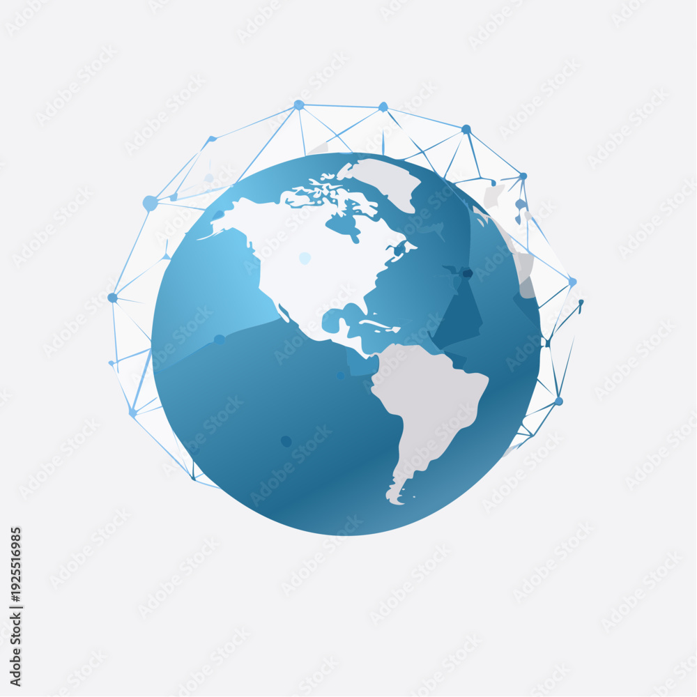 Fototapeta premium Global network connection concept on planet earth representation