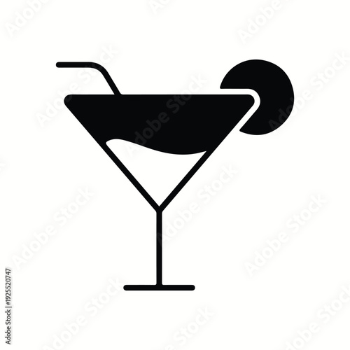 Cocktail icon, drink glass, bar icon, vodka glass