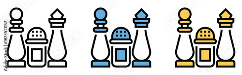 Chess pieces hierarchy icons set flat design vector leadership strategy game success teamwork