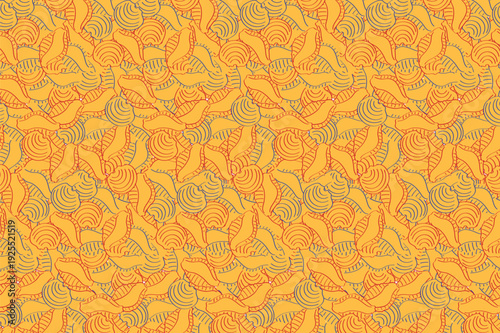 Rich All Over Italian Pasta Texture Pattern with Interwoven Shells