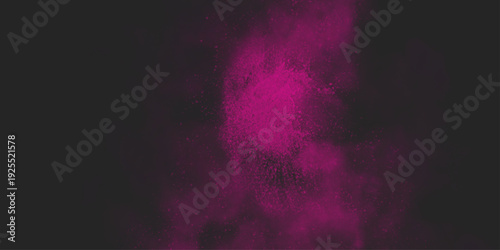 Explosion of pink dust on black background. Freeze motion of pink powder splash. hand painted on canvas in different colors and textures .

