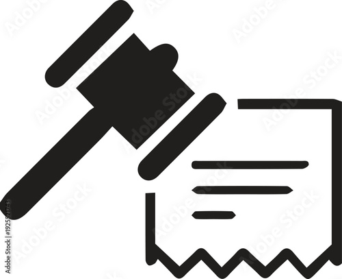 Gavel and receipt icon representing legal fees or auction payment