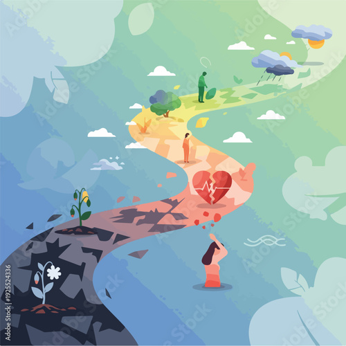 Emotional Journey of Love and Heartbreak Concept