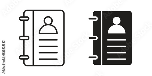 Address book icon vector isolated on white background. Simple icon set.