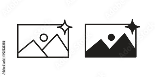 Ai photo generate icon vector isolated on white background. Simple icon set.