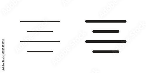 Align center icon vector isolated on white background. Simple icon set.