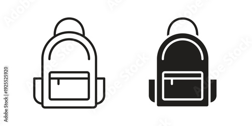Backpack icon vector isolated on white background. Simple icon set.