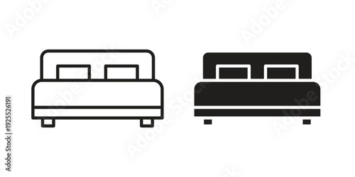 Bed icon vector isolated on white background. Simple icon set.